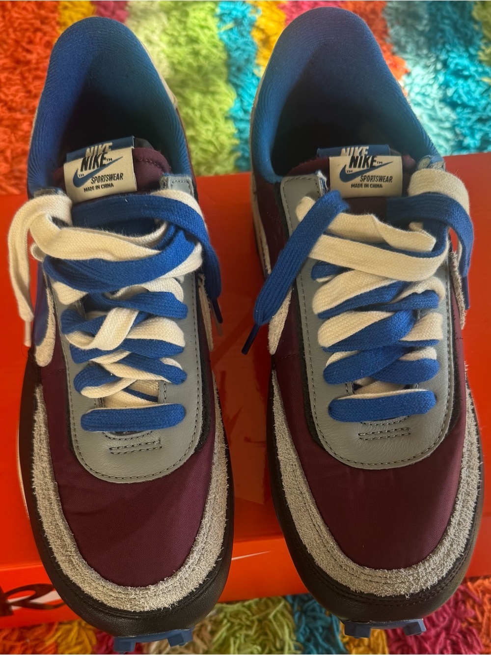 Nike Burgundy, Blue & Gray Men's Sneakers